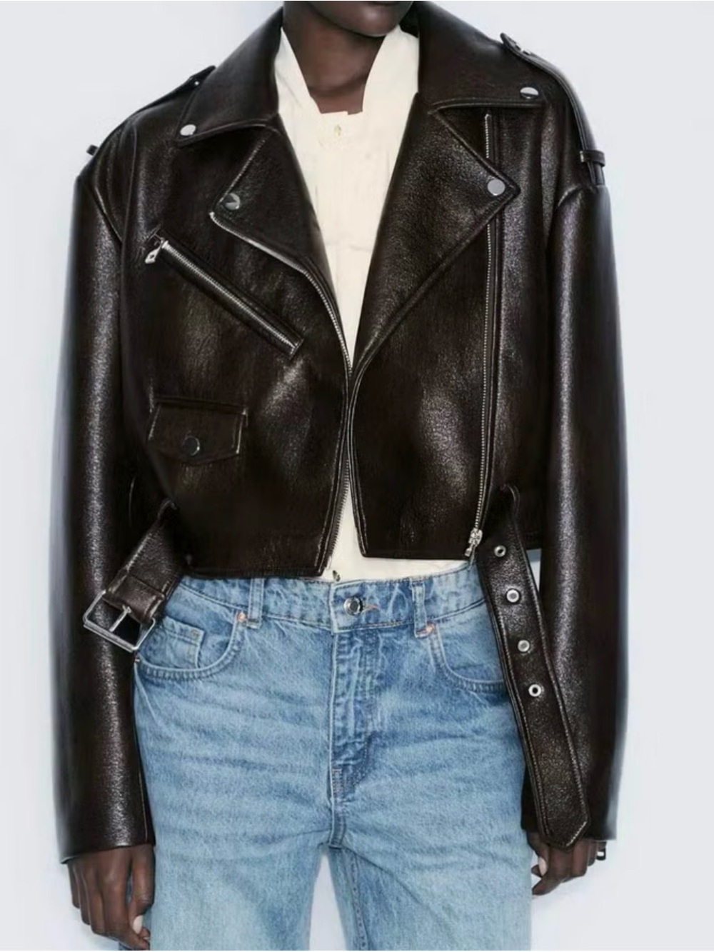 FAUX LEATHER BIKER JACKET—ZARA